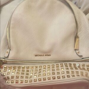 Michael Kors Cream and Gold Studded Backpack
